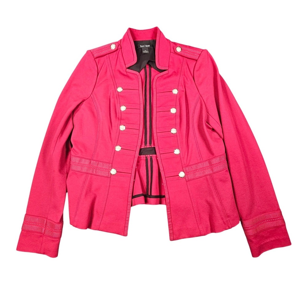 White House Black Market Hot Pink Military-Style Blazer